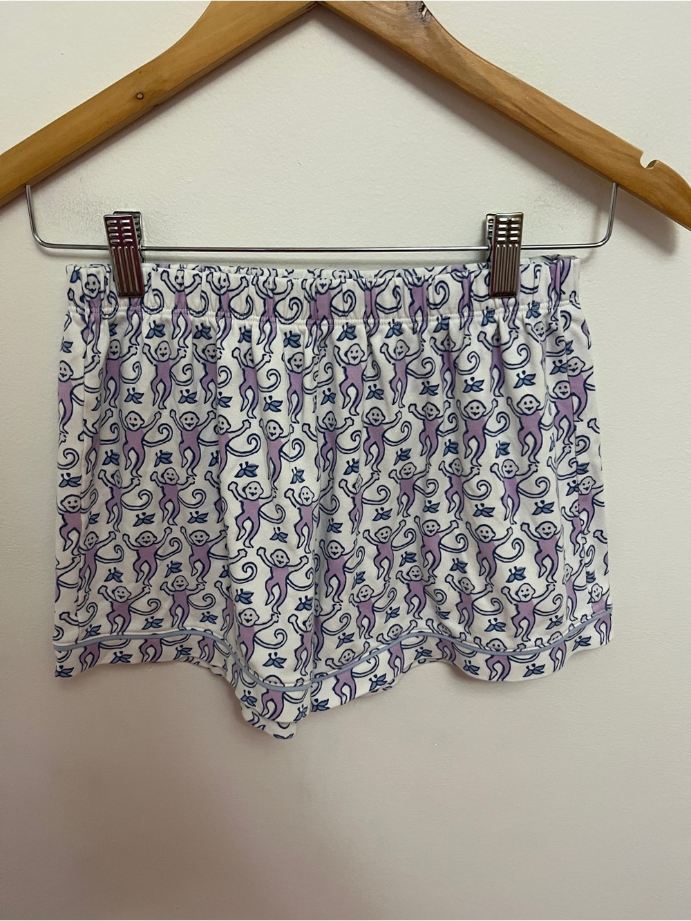 Roller Rabbit Blue Purple Monkey Print Short Pajama Set Size P - Picture 6 of 7